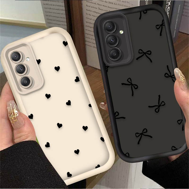 Phone Cases Samsung - Zwarte Liefdeshart Vlinderstrik Hoesje voor Samsung