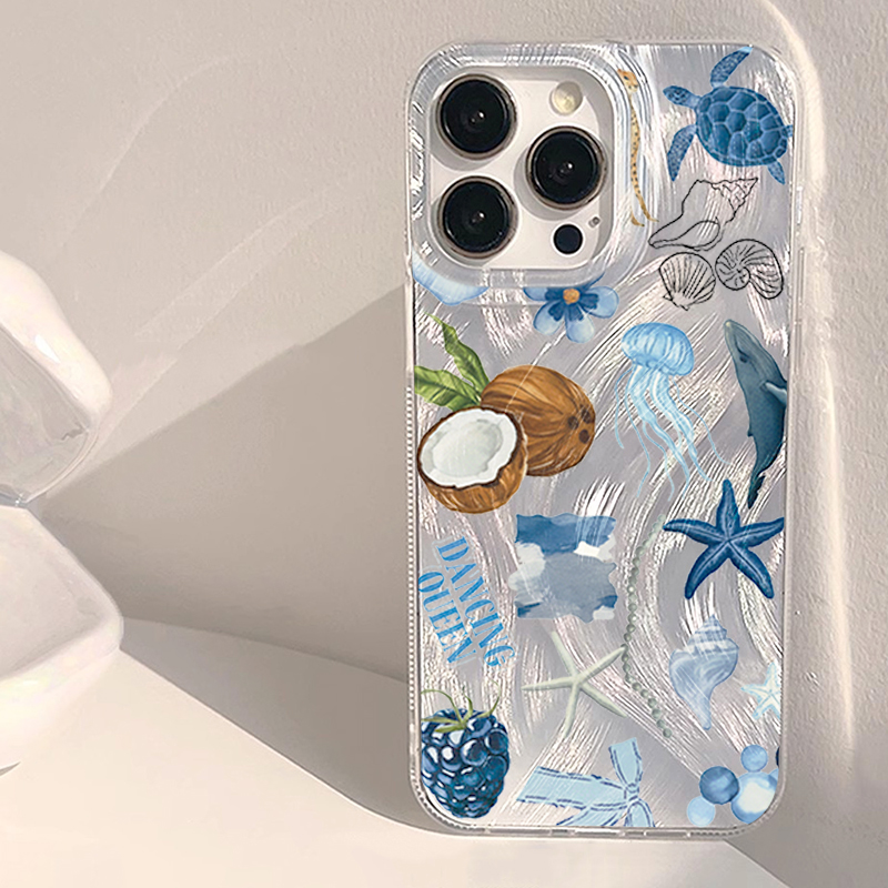 Xiaomi Redmi Note 13 - Blue Ocean Beach Stootvaste Telefoonhoes voor