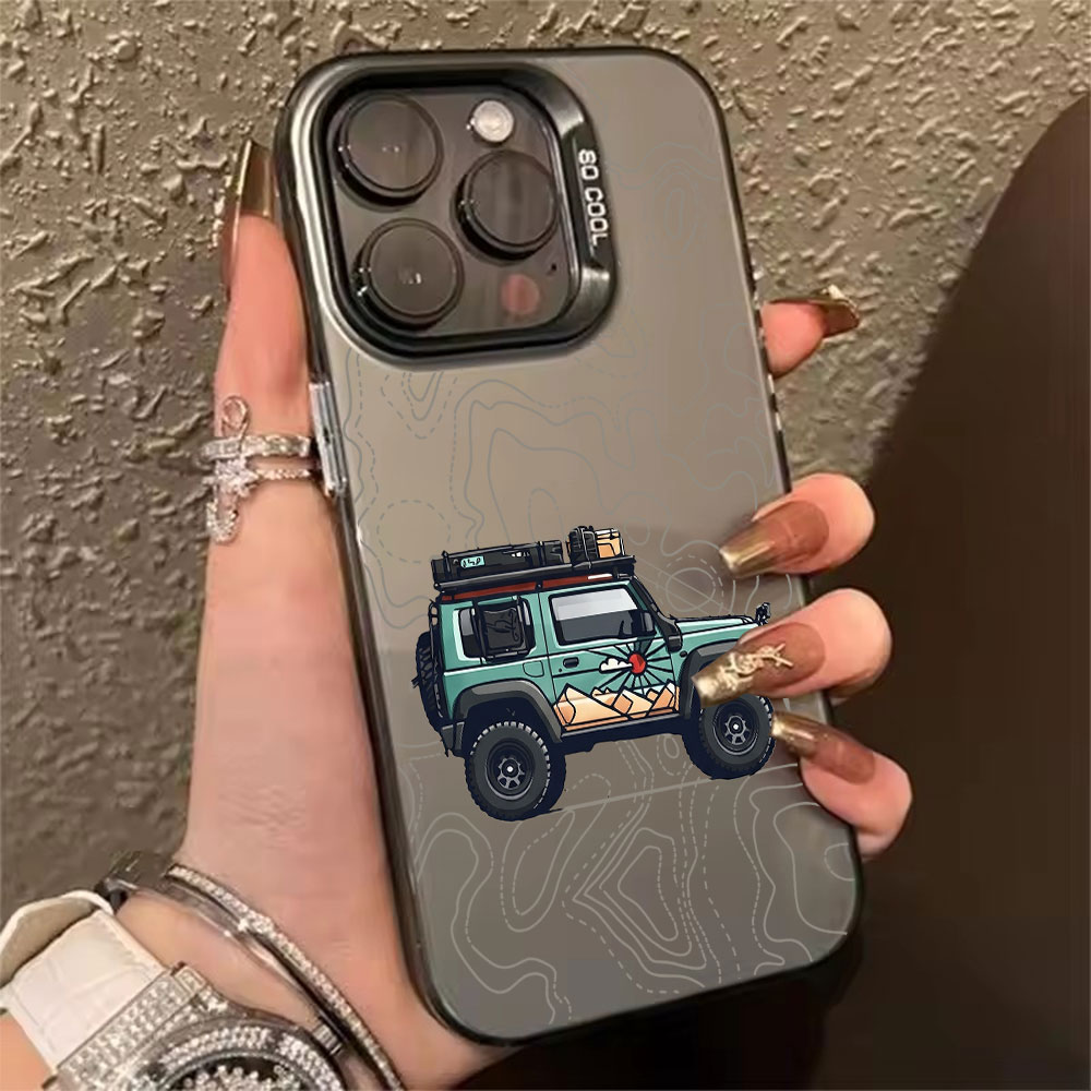 Apple Iphone 15 - Simpele autopatroon telefoonhoesje voor iPhone 17