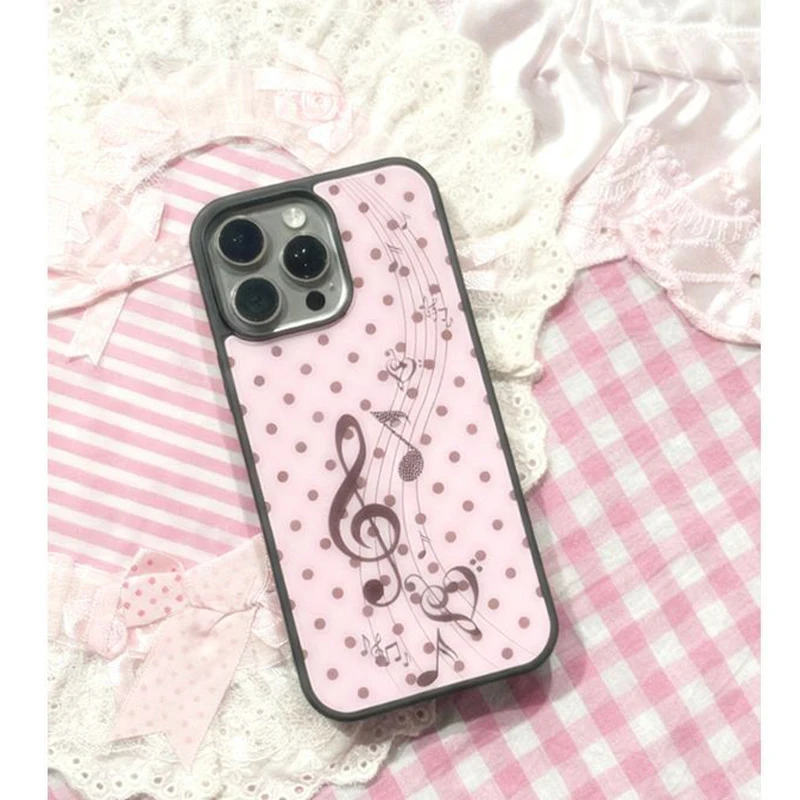 Koreaanse roze bruine polkadot - Phone Cases Girls recensie en prijs